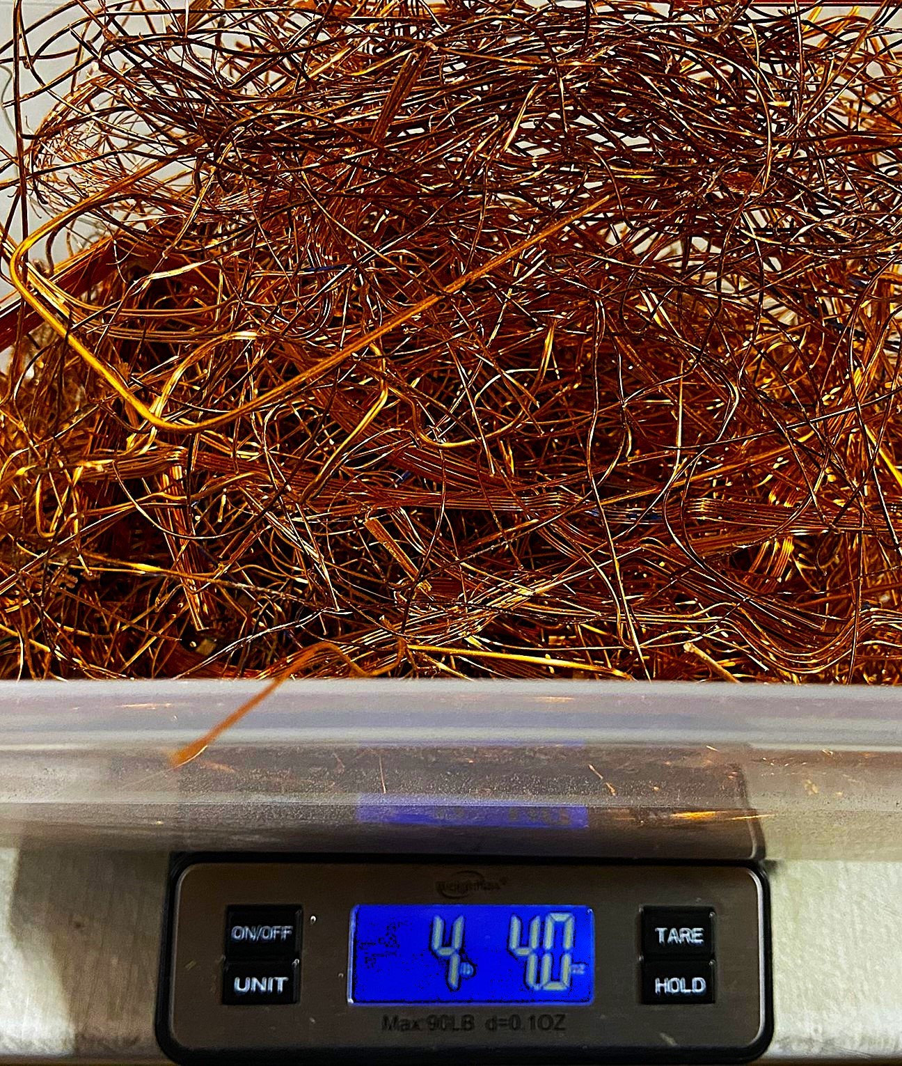 4.40 Pounds Bare Bright Scrap Copper Wire. Crafts Jewelry Melt