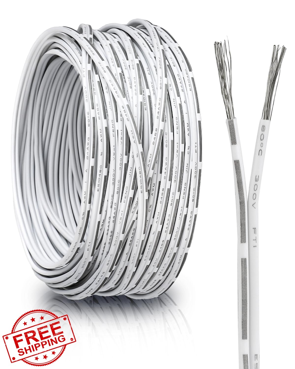 MEIHUIJI Garage Door Wire 24AWG 30FT