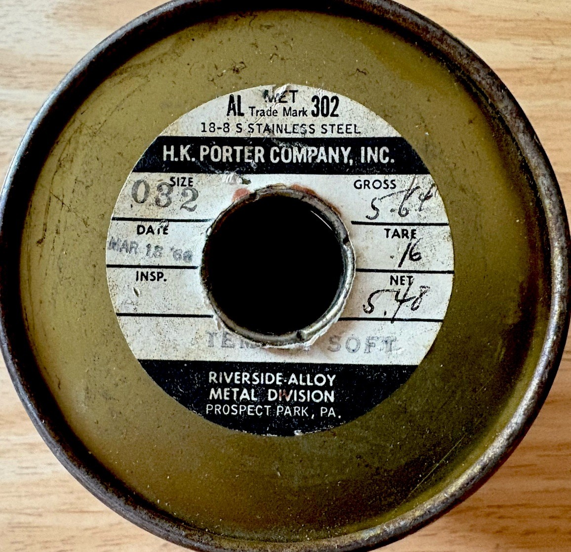 10 Lb Roll Brass Safety Wire .025 & 5 Lb Roll Of Stainless Steel .032 Wire