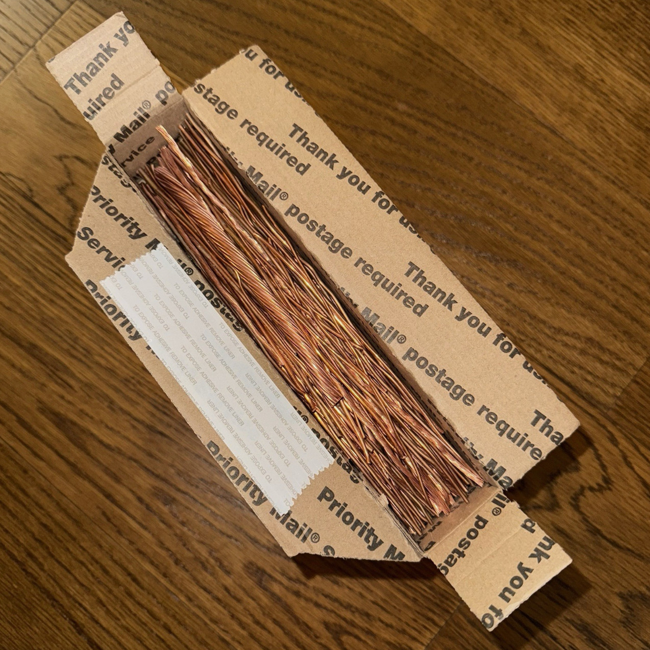 Scrap Copper Bare Bright Wire Lot 8.2 Pounds Melting Metal Crafts Jewelry