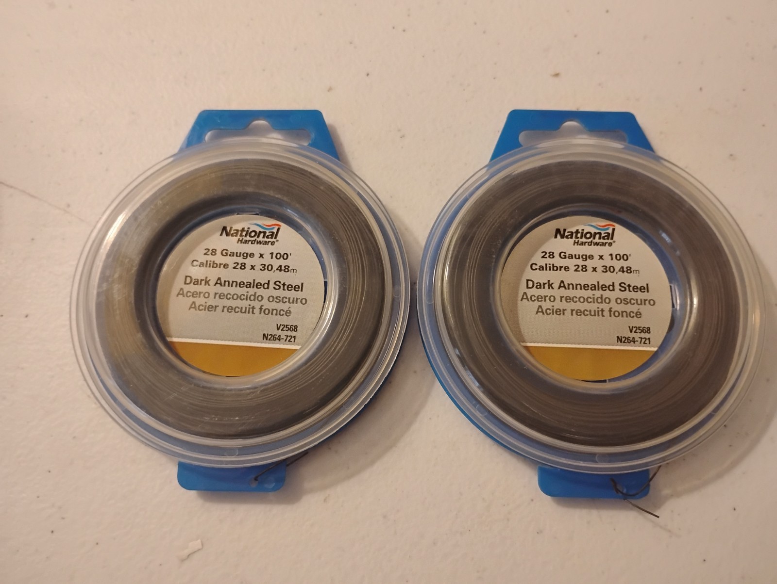 Lot of 2 National N264-721 V2568 Annealed Steel Wire, 28 Gauge. 100′ X 2 . New.