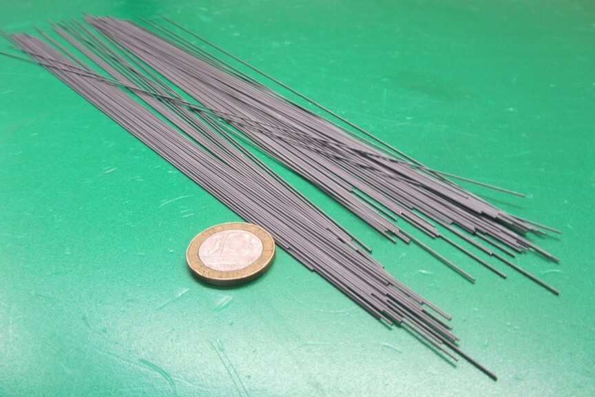 C1080 Carbon Steel Music Wire, Phosphate Coated, .024″ Dia x 1 FT Length, 100 pc