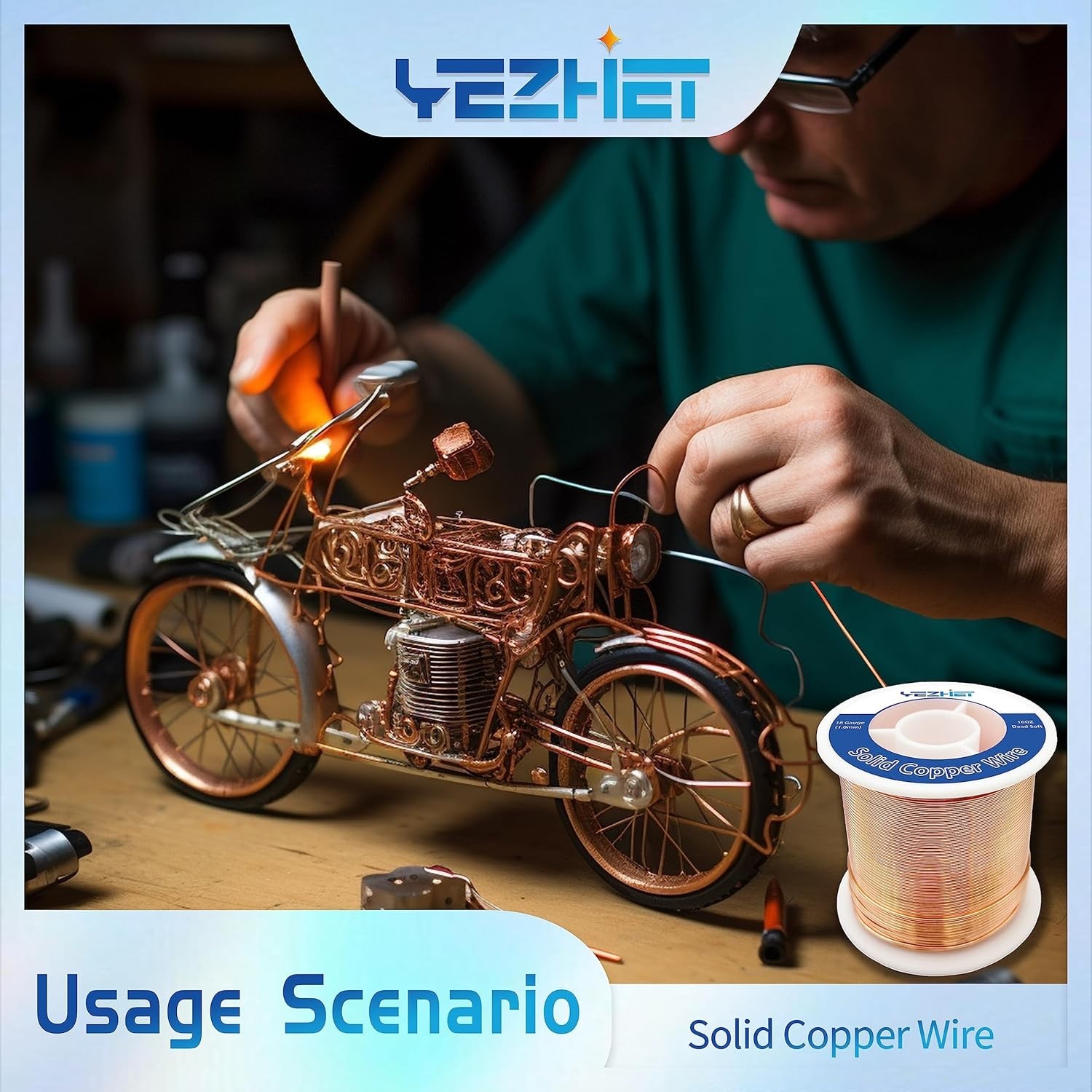 213Ft 18 Gauge Solid Bare Copper Wire Spool – Perfect for Crafts & Jewelry
