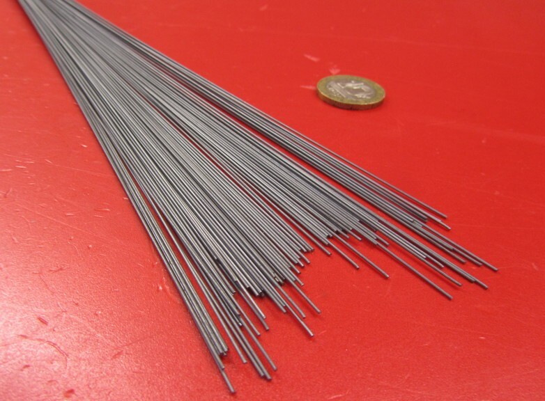 C1080 Carbon Steel Music Wire, Phosphate Coated, .026″ Dia x 1 FT Length, 100 pc