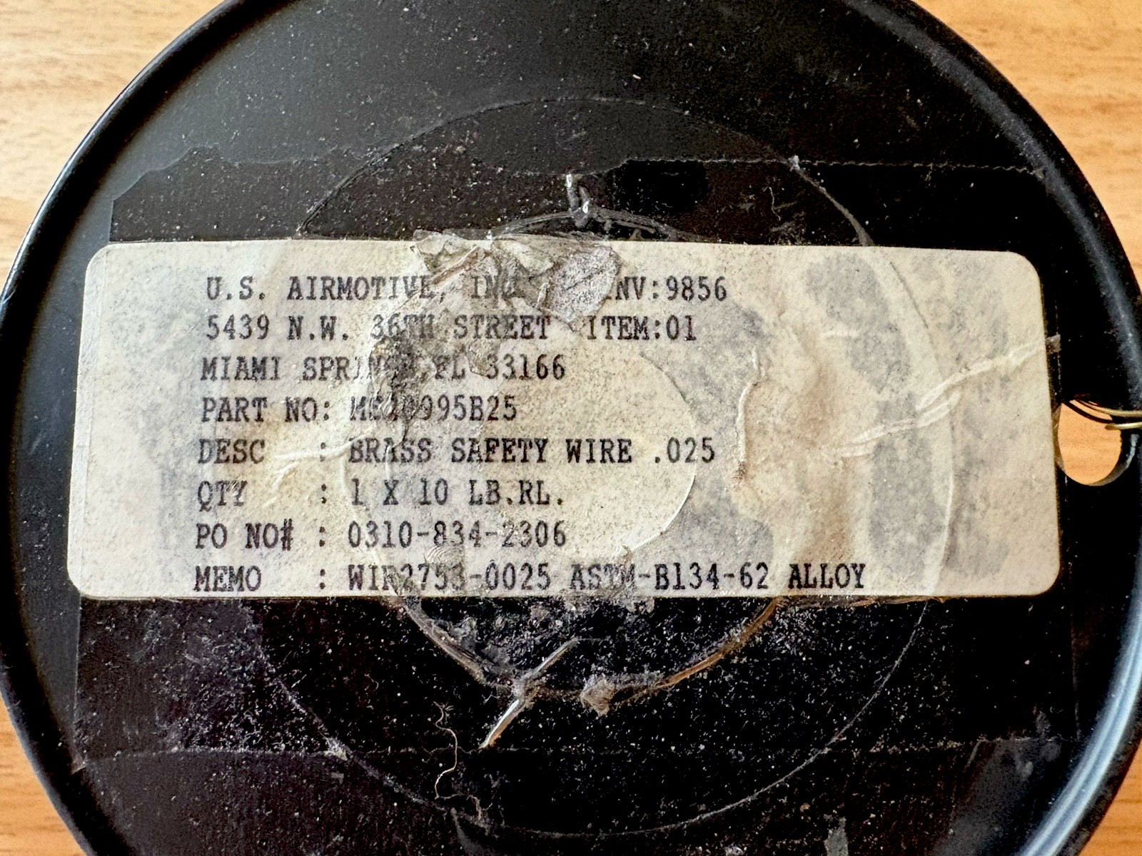 10 Lb Roll Brass Safety Wire .025 & 5 Lb Roll Of Stainless Steel .032 Wire