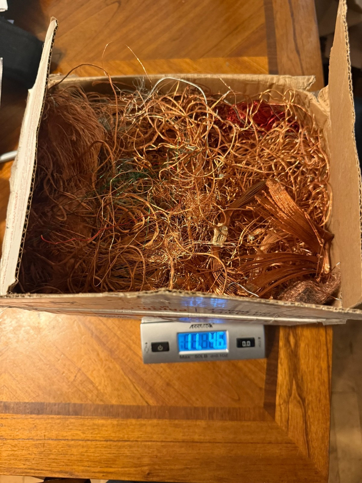 11 Lb 4.6oz Bare Bright Copper Scrap Wires