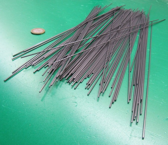 C1080 Carbon Steel Music Wire, Phosphate Coated, .059″ Dia x 1 FT Length, 100 pc