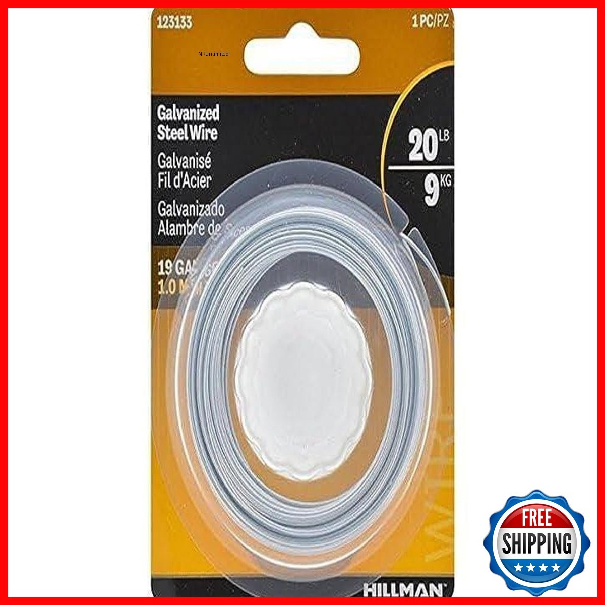 Hillman 123133 19 Gauge Galvanized Steel Wire 50-Feet 1-Pack