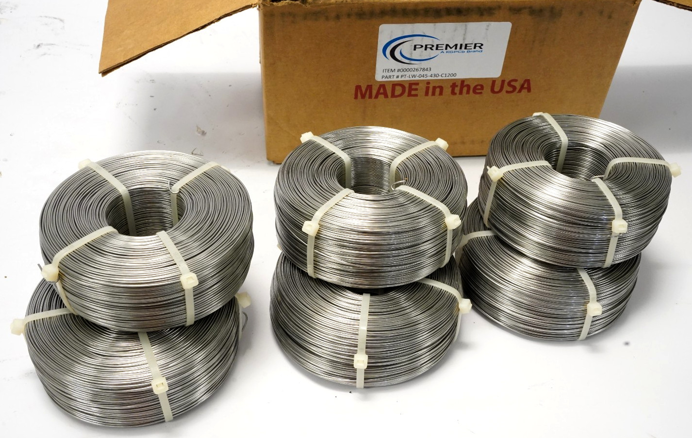 Box of 6 PREMIER Stainless steel Lashing Wire 430 0.045″ 1200 ft