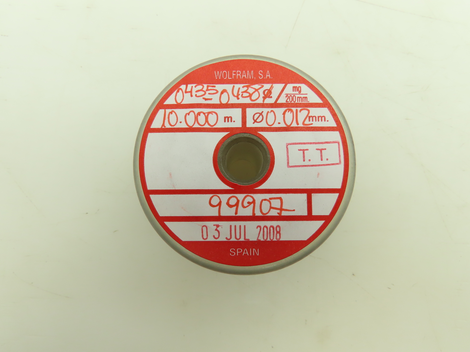 Wolfram Tungsten Filament Wire 0.012mm 0.42-0.435 ohms 10 Meters Per Roll