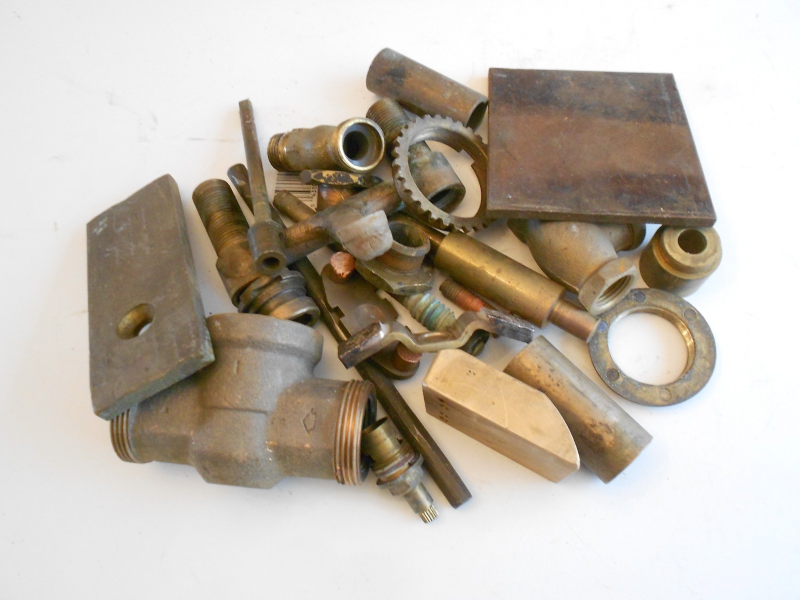 Lot of 10 lbs Scrap BRASS & Copper including Valve parts Bushings Rods & Misc.