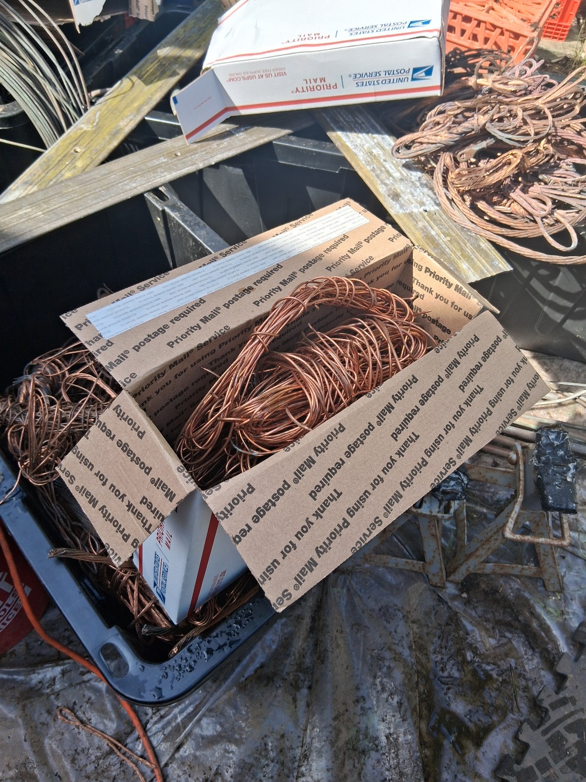 11 lbs Scrap Bare #1 Red Copper solid core wire metal melt crafts
