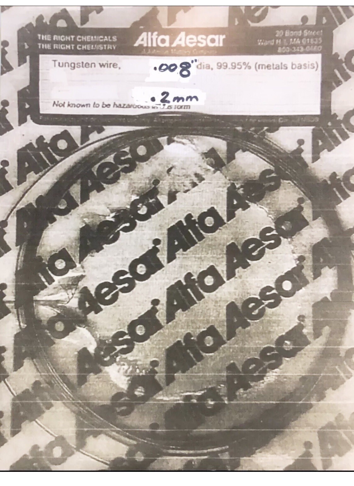 .2mm TUNGSTEN WIRE .008″🇺🇸99.95% PURE!🔥SUPER HIGH TEMPERATURE WIRE X 12” USA!