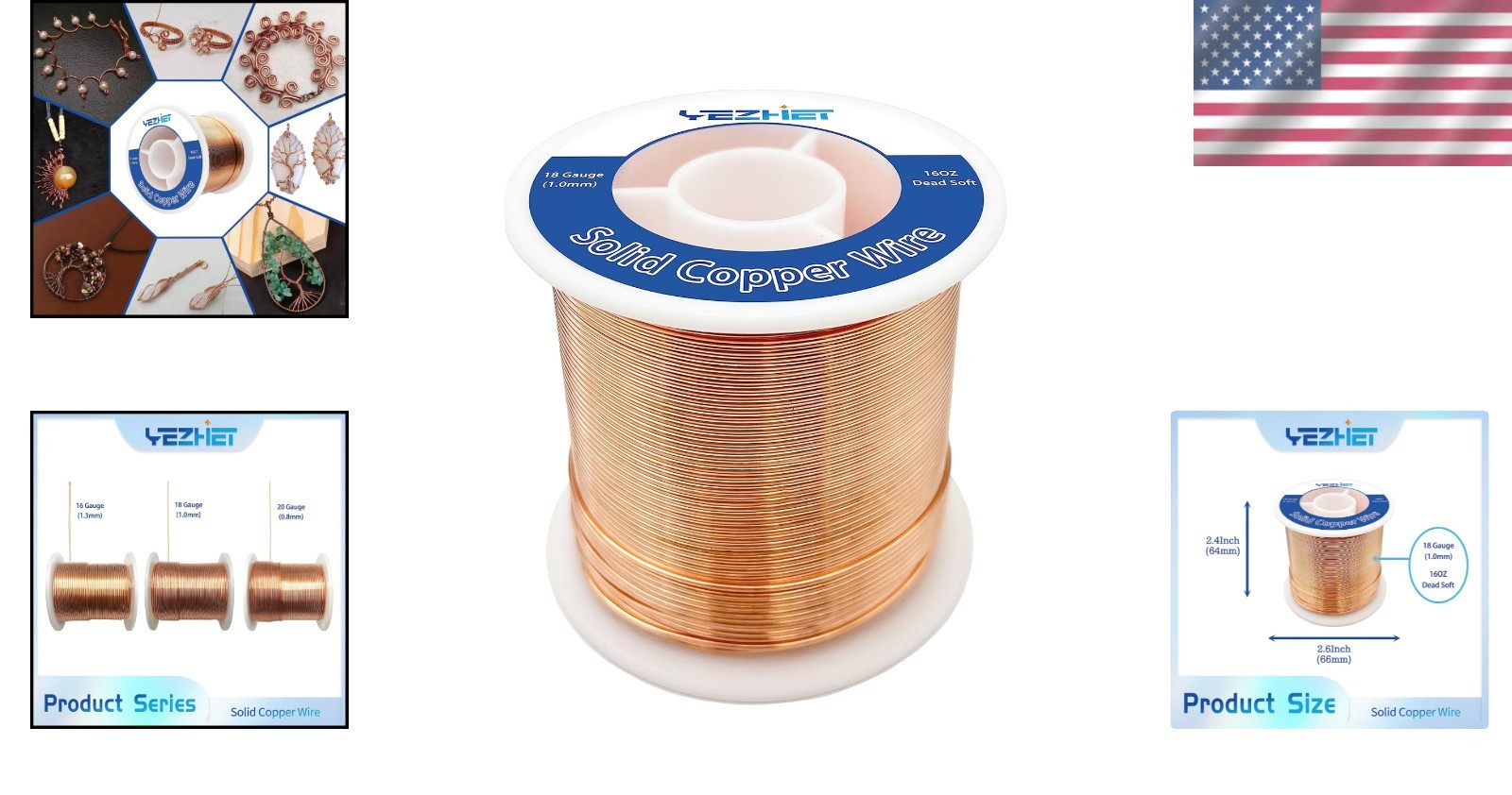 213Ft 18 Gauge Solid Bare Copper Wire Spool – Perfect for Crafts & Jewelry