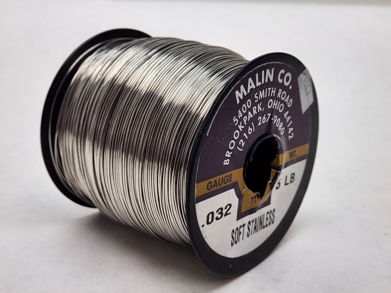 Malin Soft Stainless Wire .032 Gauge 5 LBS Spool Stainless Steel USA Craft DIY